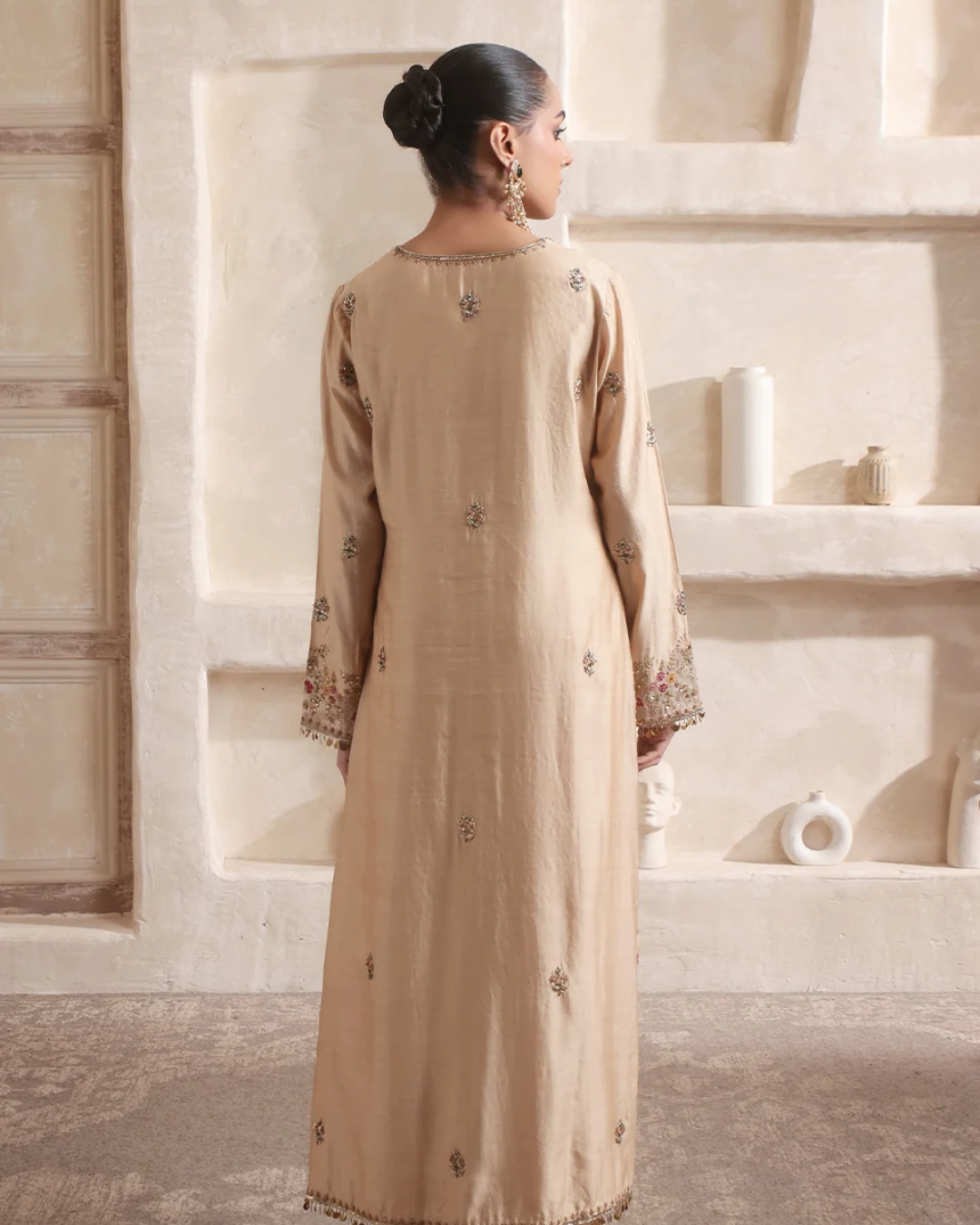 Niti Bothra - Zar-Rang Ivory Farshi Kurta Set