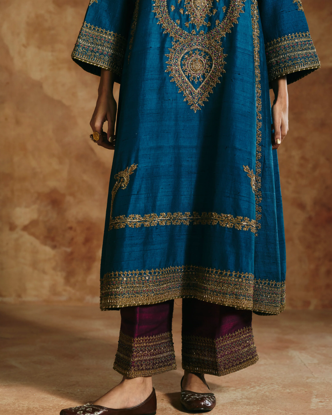 Aman Takyar - Teal Kurta Set From Today's Sindh