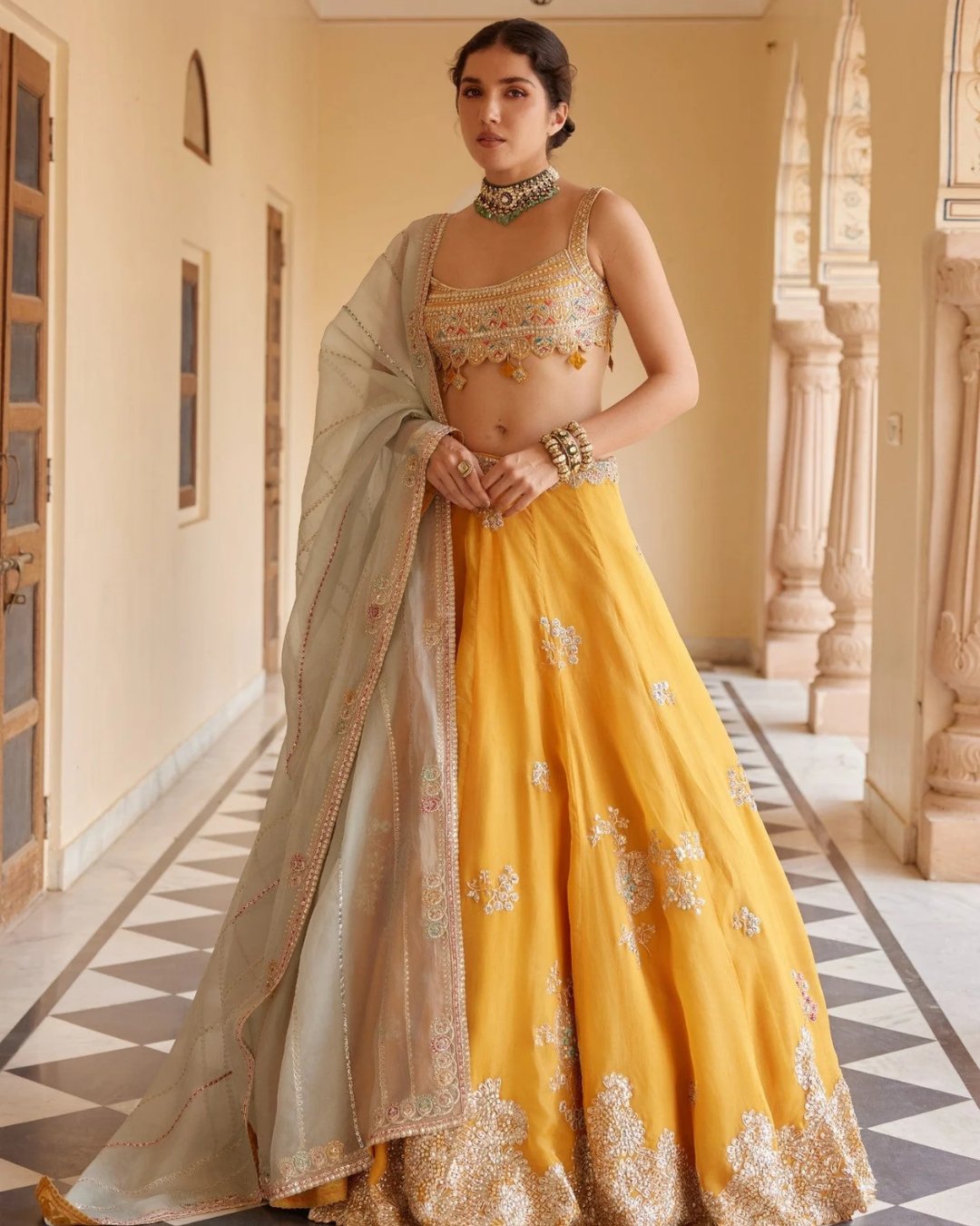 Osaa By Adarsh - Orange Peel Embroidered Lehenga From RASM