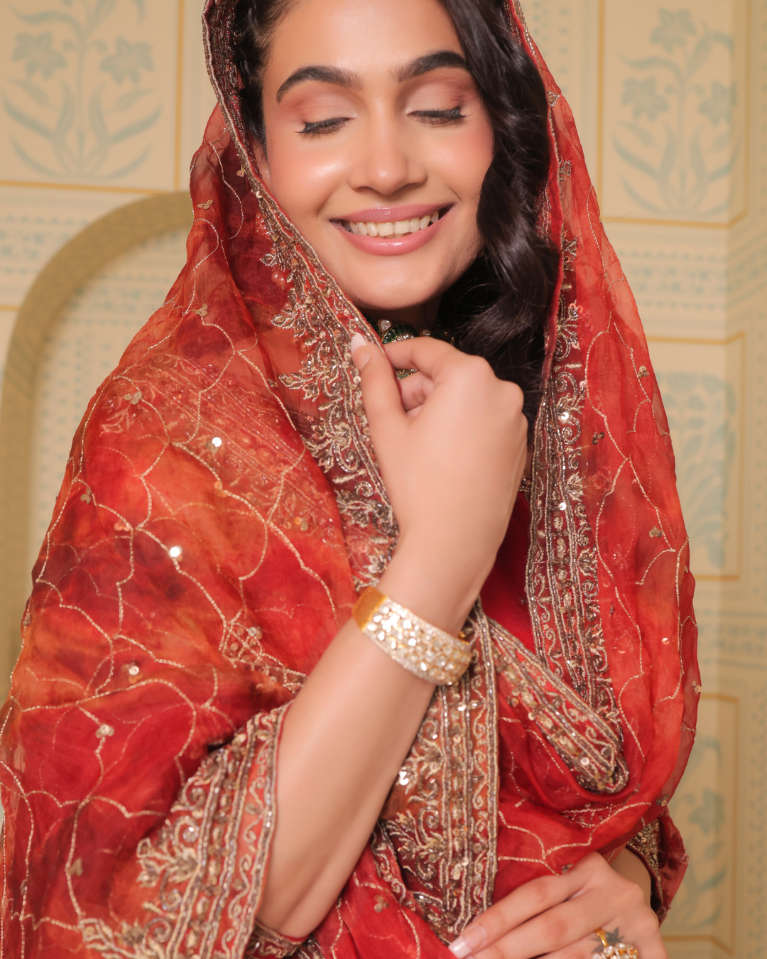 Sonali Bansal - Anaari red kurta and sharara with dupatta From Banno Ki Saheli