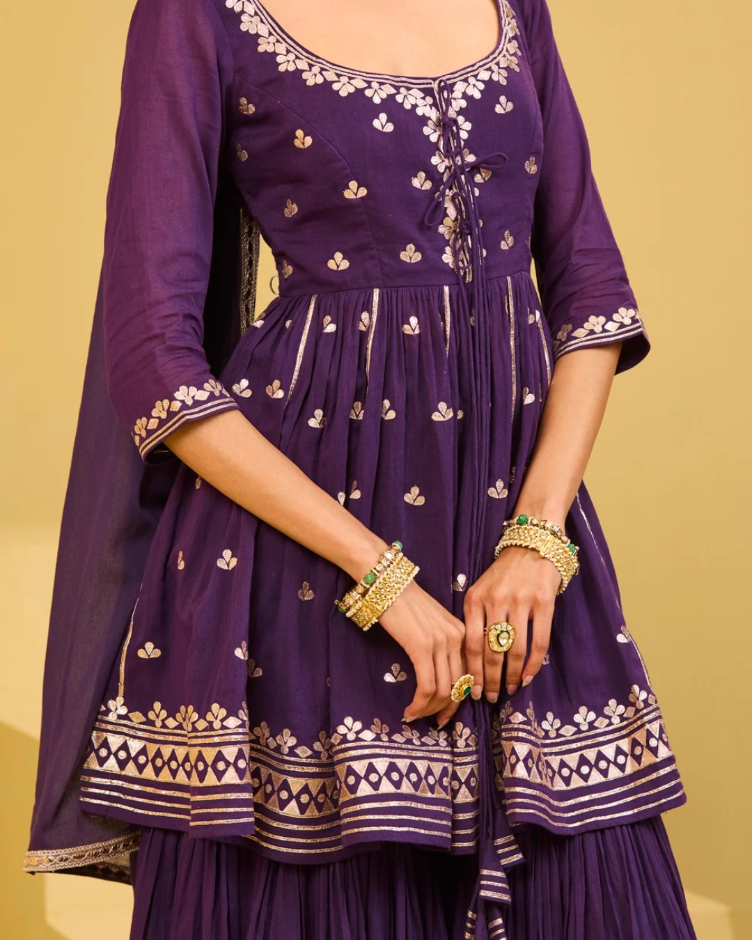 Esha Koul - Purple Cotton Sharara Set From Naaz