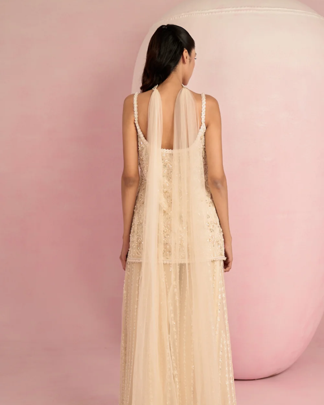 Prevasu - Ivory Sharara Set From Solene