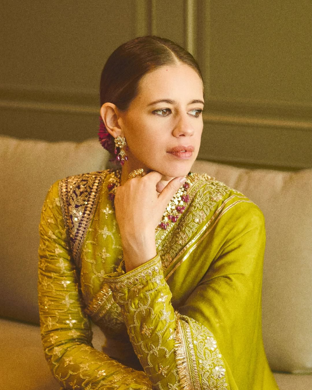 Gopi Vaid - Kalki Koechlin in Nizaam Saree Set From Nizaam