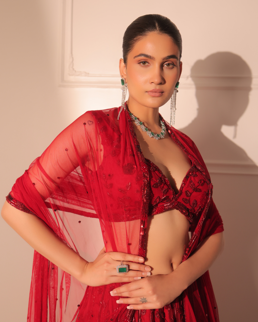 Sonali Bansal - Red lehenga set From Banno Ki Saheli