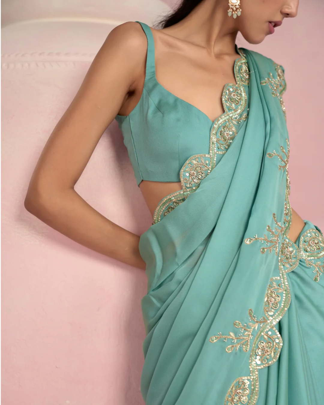 Prevasu - Turquoise Blue Saree From Solene