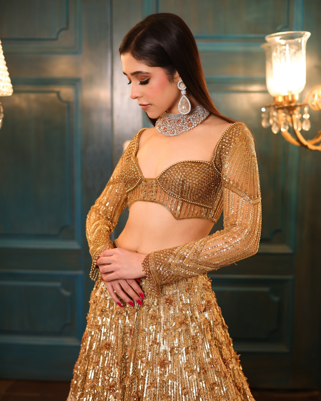 Isa by Dolly Wahal - Ombre Gold & Silver Lehenga From Bridal