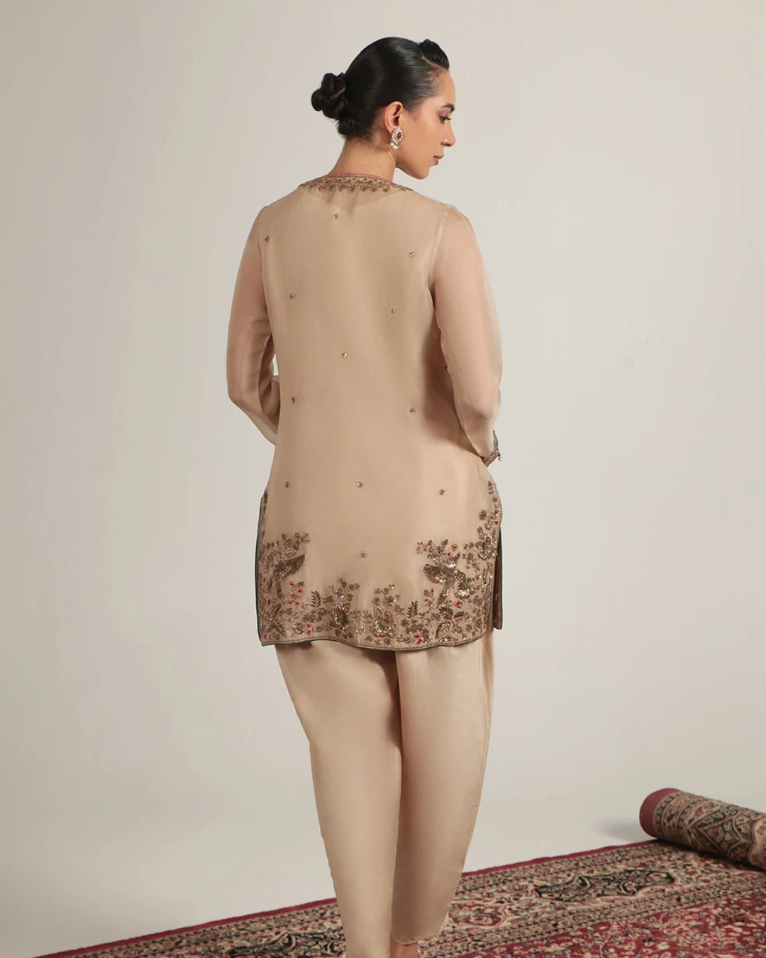 Niti Bothra - Zar-Rang Ivory Heavy Short Kurta Set