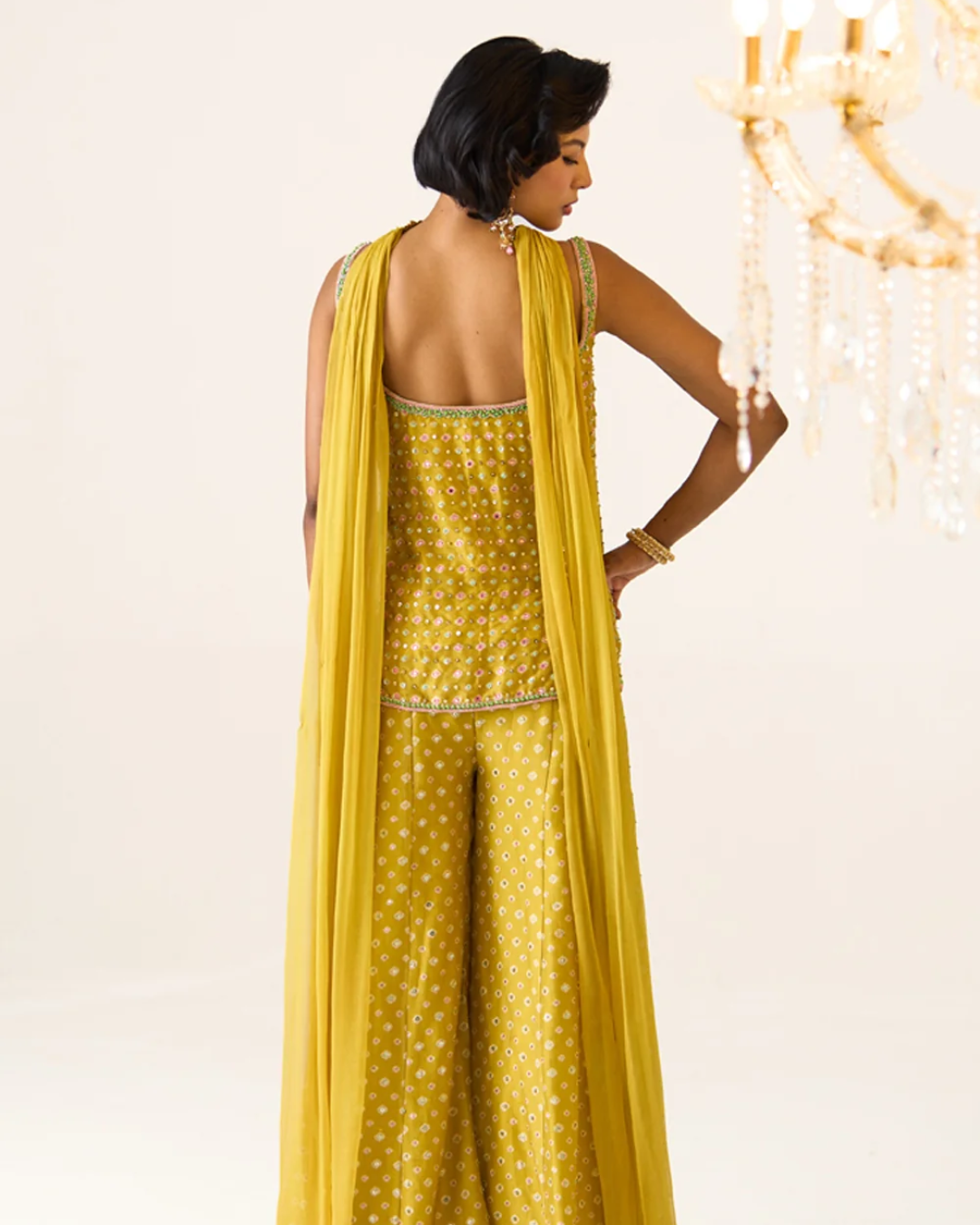 Prevasu - Yellow Printed Sharara Set From Gulabo