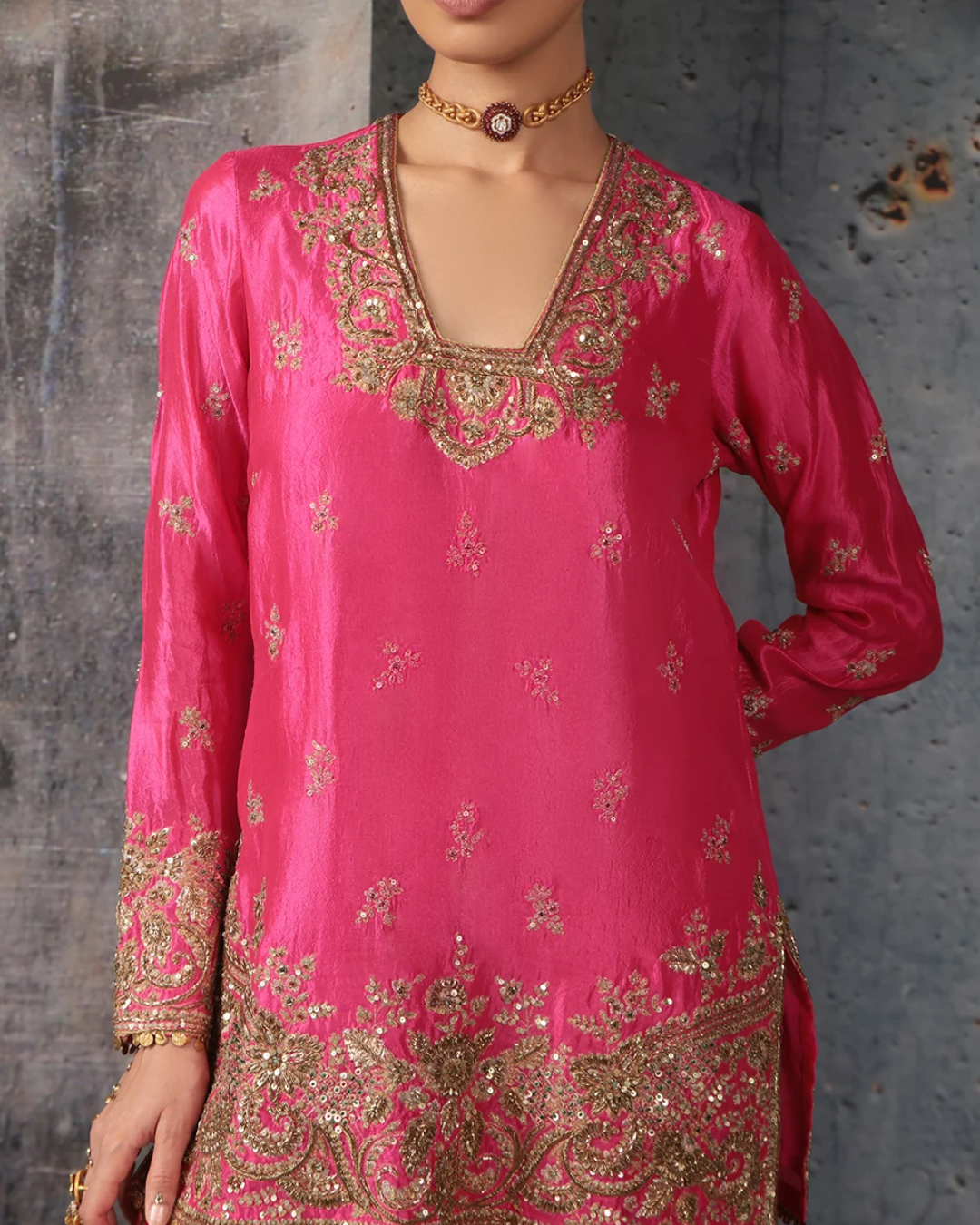 Niti Bothra - Zar-Rang Pink Buti Sharara Set