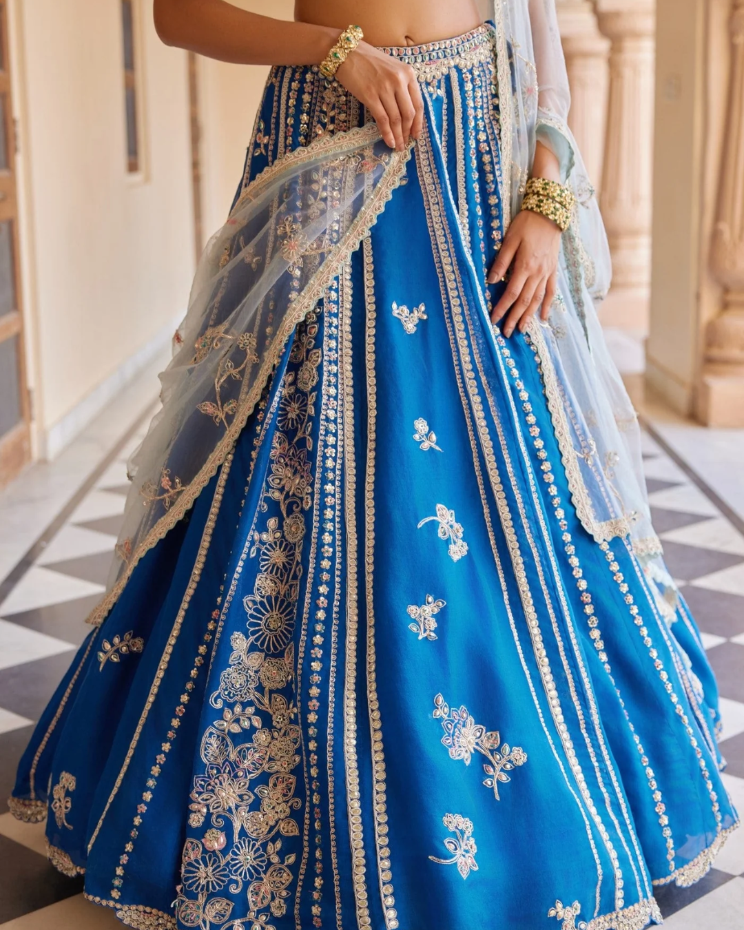 Osaa By Adarsh - Blueberry Embroidered Lehenga From RASM