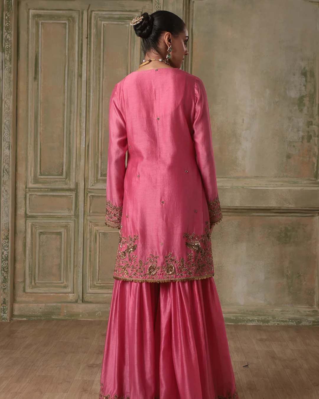 Niti Bothra - Zar-Rang Pink Heavy Sharara Set