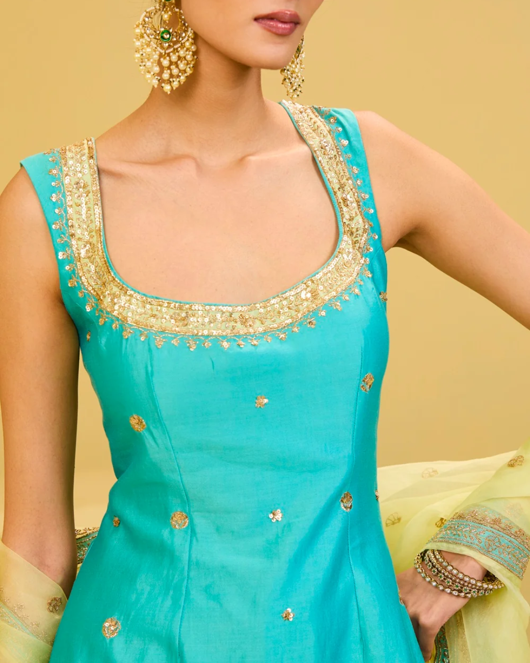 Esha Koul - Sky Blue Salwar Set From Naaz