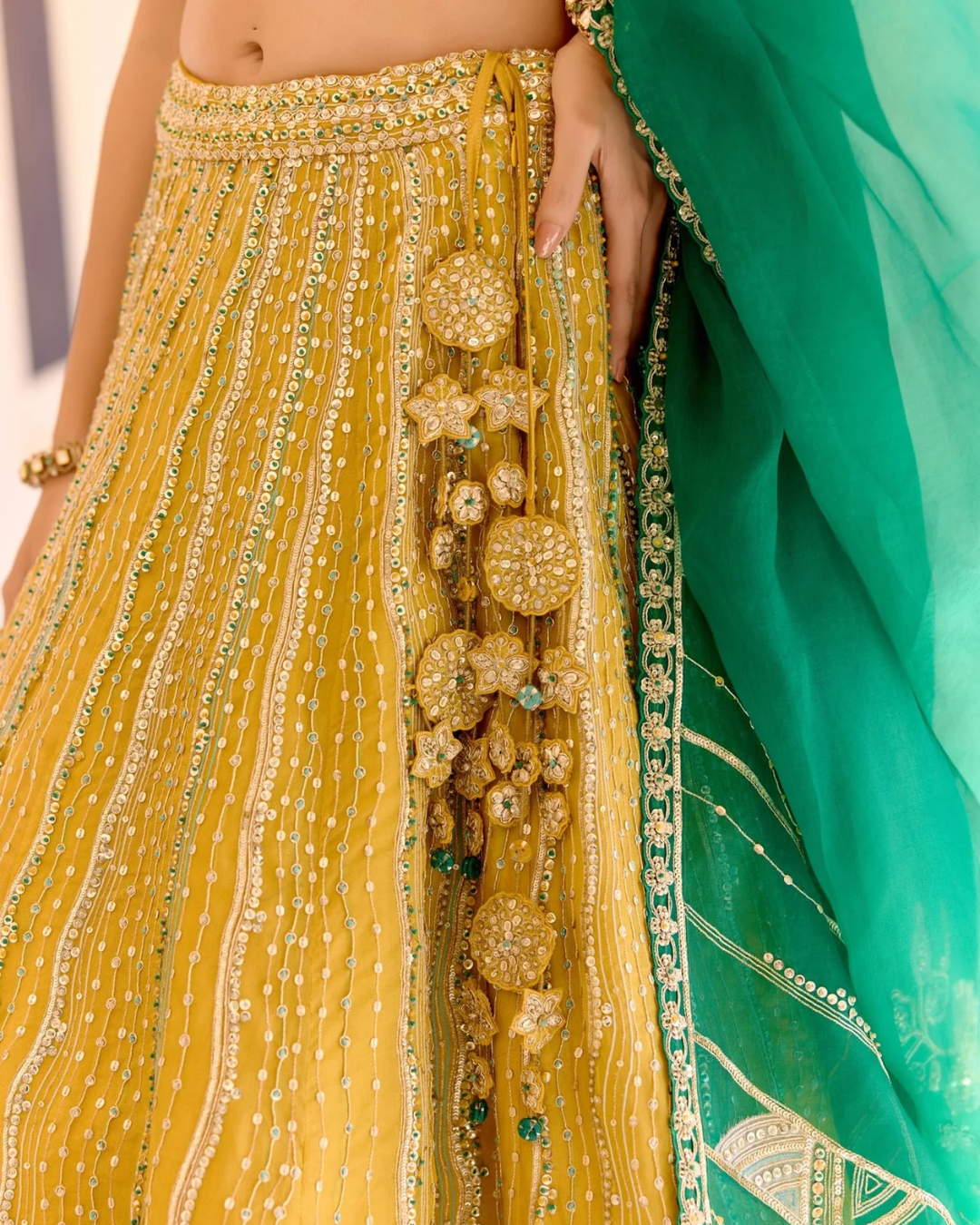 Osaa By Adarsh - Canary Yellow Organza Lehenga Set From SAFAR