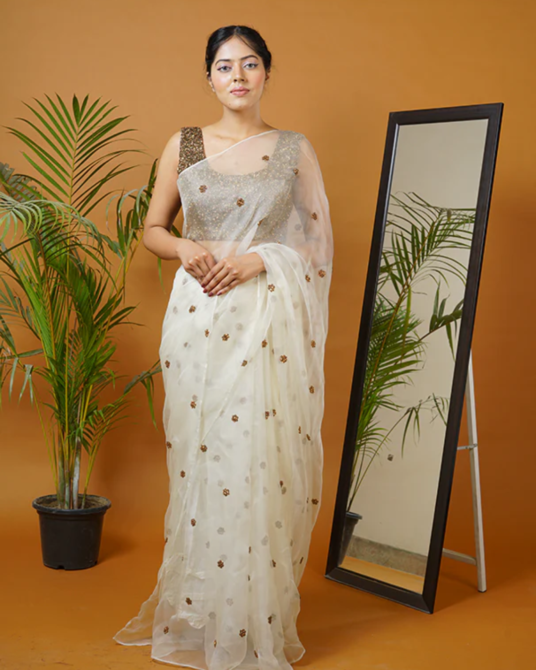 Sonali Bansal - Off white saree set From Fiza