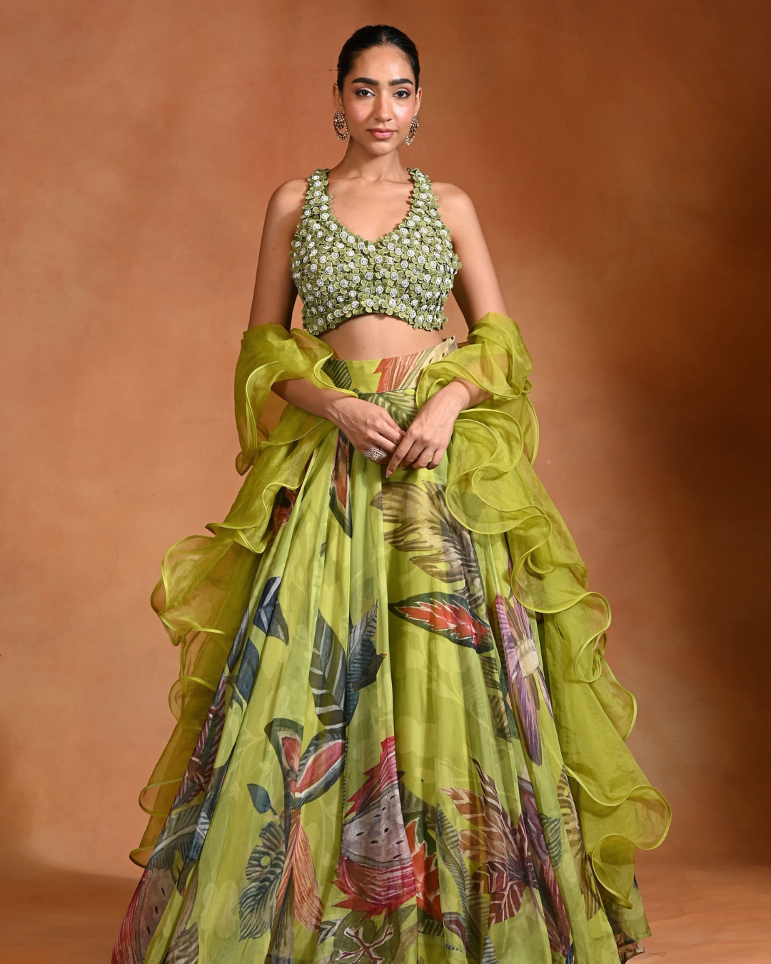 Rishi and Vibhuti - 3d Embrioded Lehenga From Ek Main Aur Ek Tu