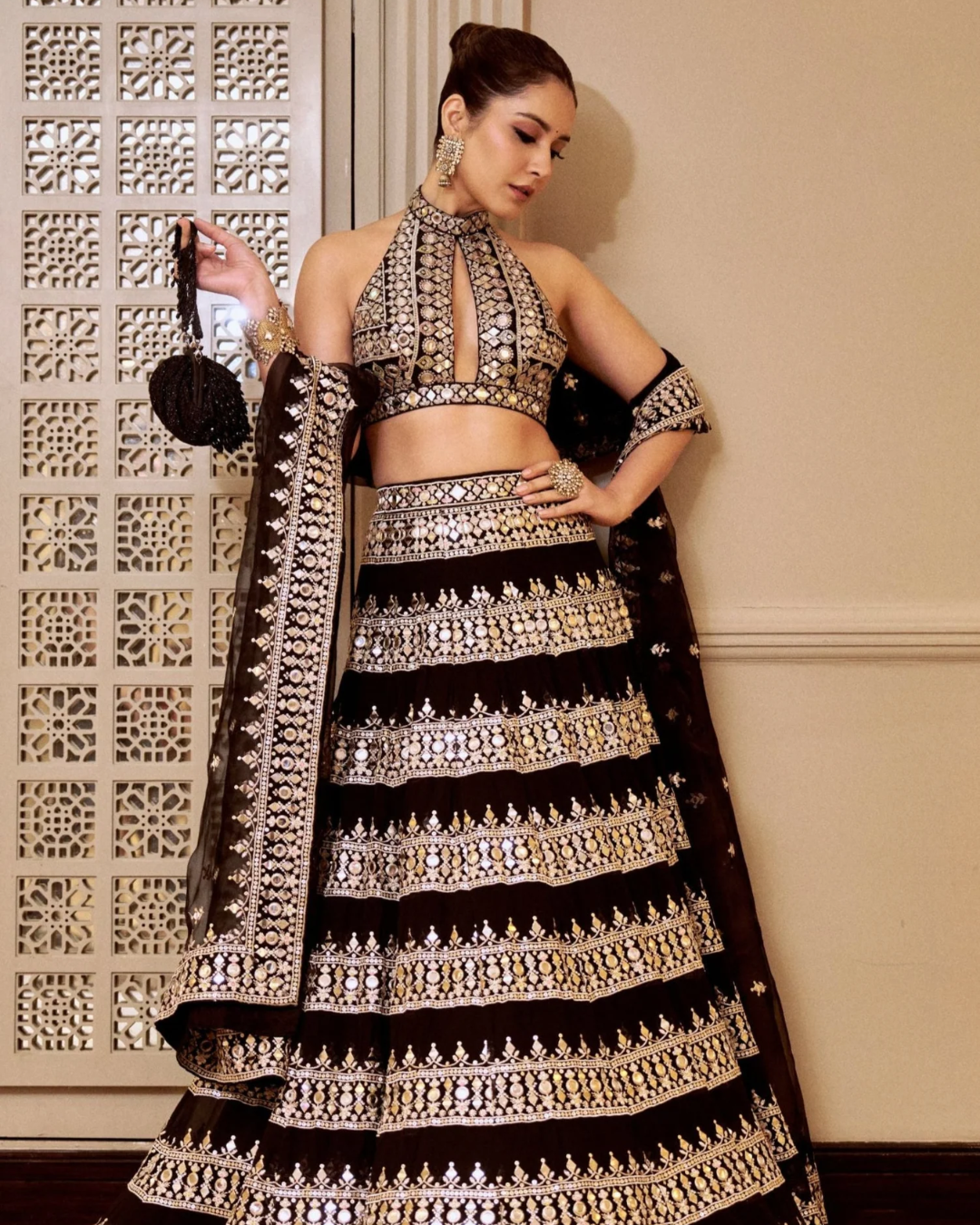 Gopi Vaid - Rashi Khanna in Farheen Lehenga Set From Jhilmil