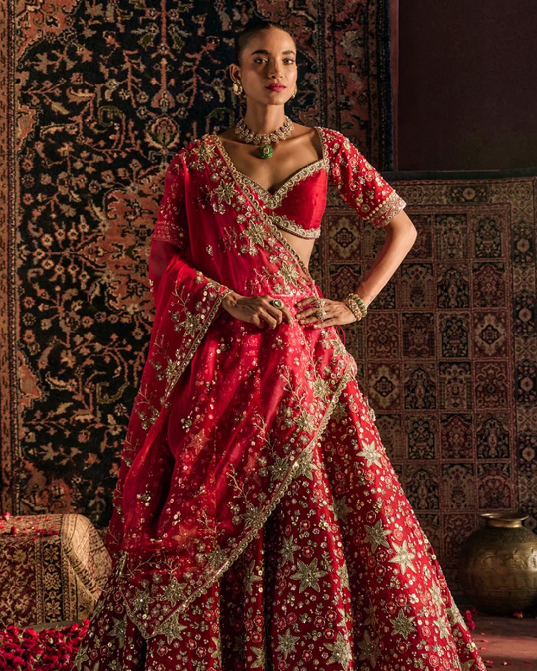 Prevasu - Red Munira Bridal Lehenga Set From Raabta