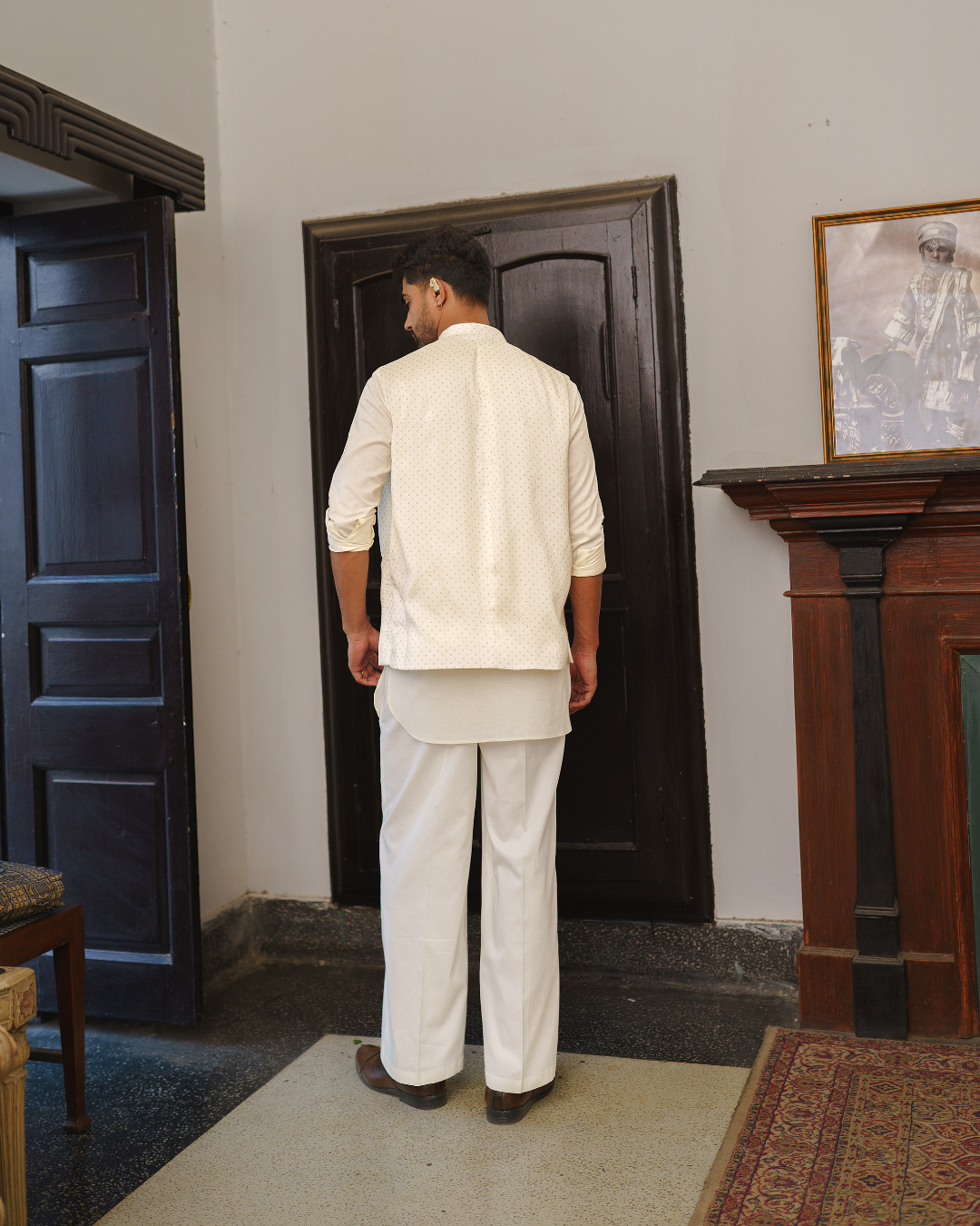 Aditi Gupta - Ivory Kurta Set With Nehru Jacket