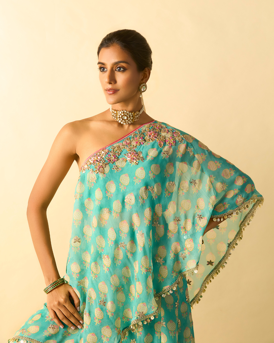 Gopi Vaid - Chhavi One Shoulder Set From Chaar Bagh