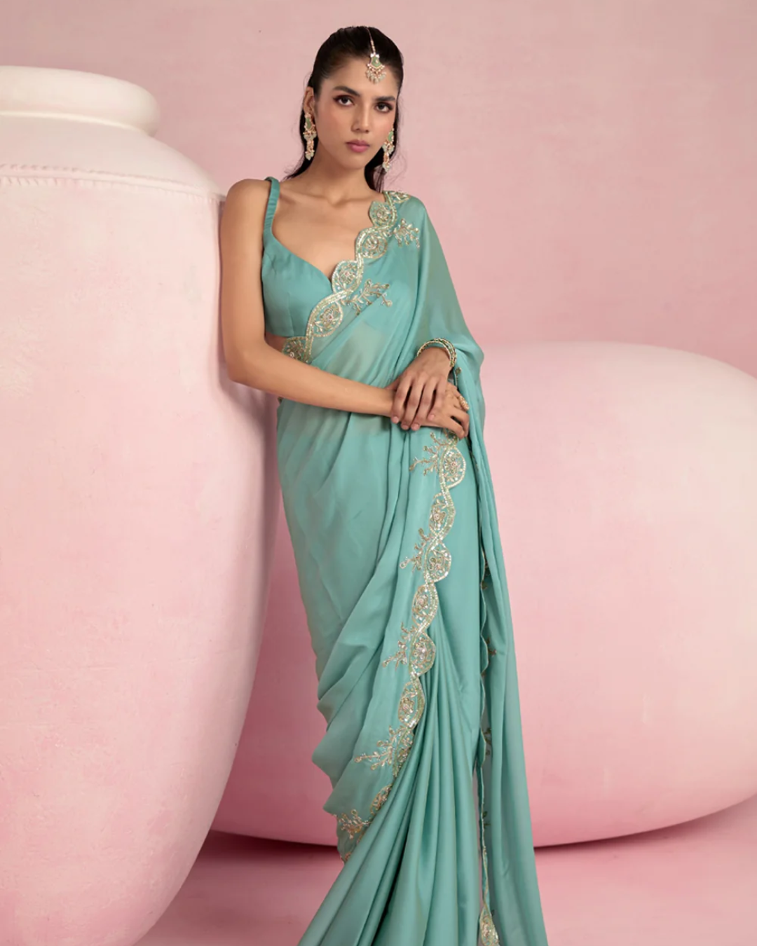 Prevasu - Turquoise Blue Saree From Solene