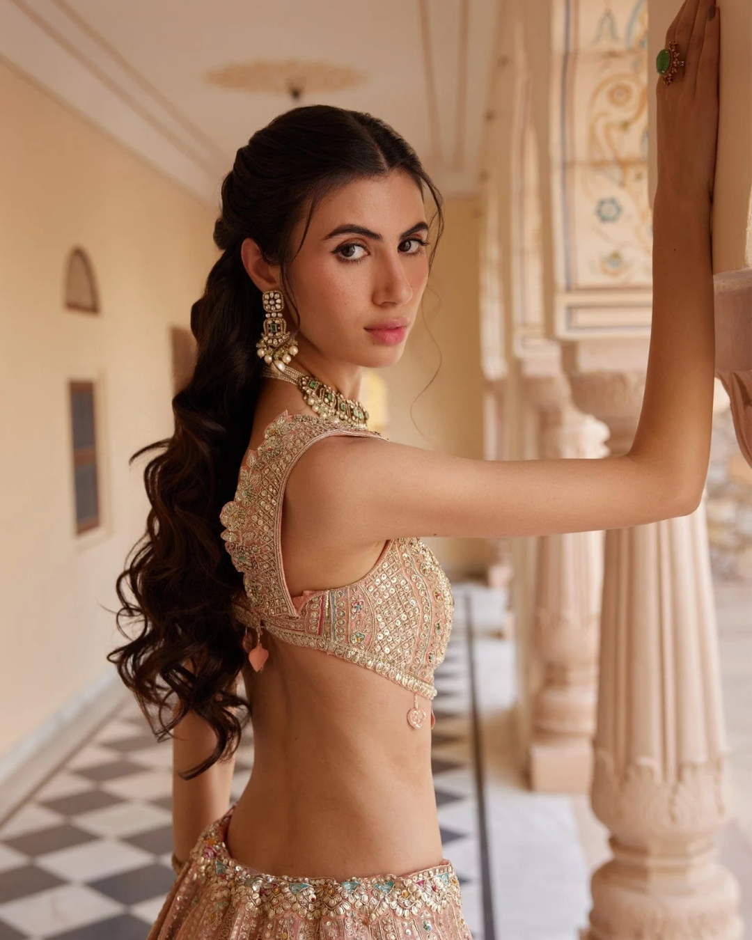 Osaa By Adarsh - Salmon Peach Embroidered Lehenga From RASM