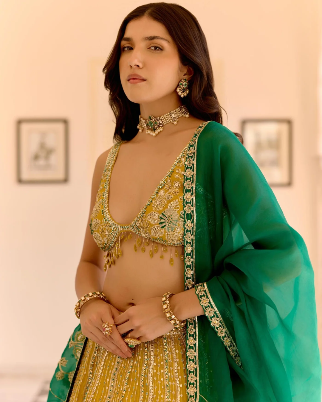 Osaa By Adarsh - Canary Yellow Organza Lehenga Set From SAFAR