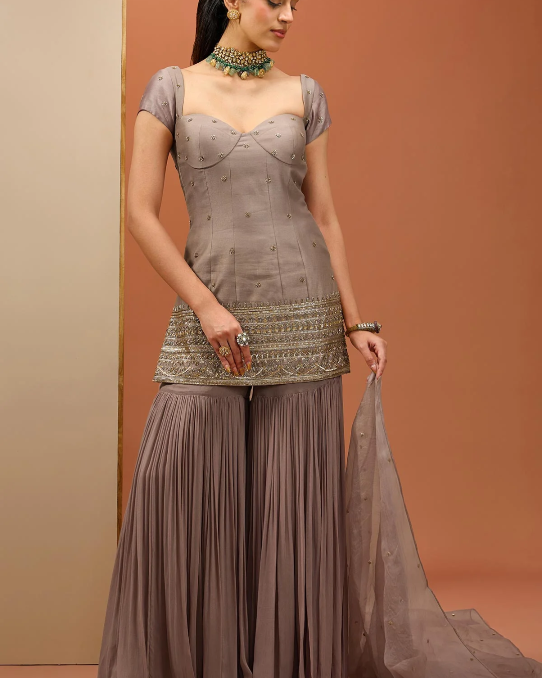 Esha Koul - Brown Kurta Set From Noor