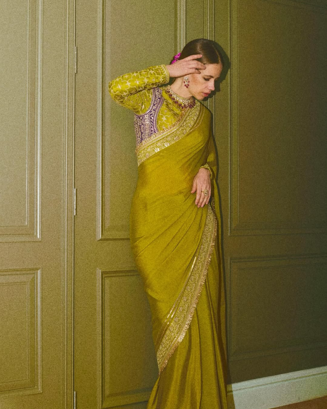 Gopi Vaid - Kalki Koechlin in Nizaam Saree Set From Nizaam