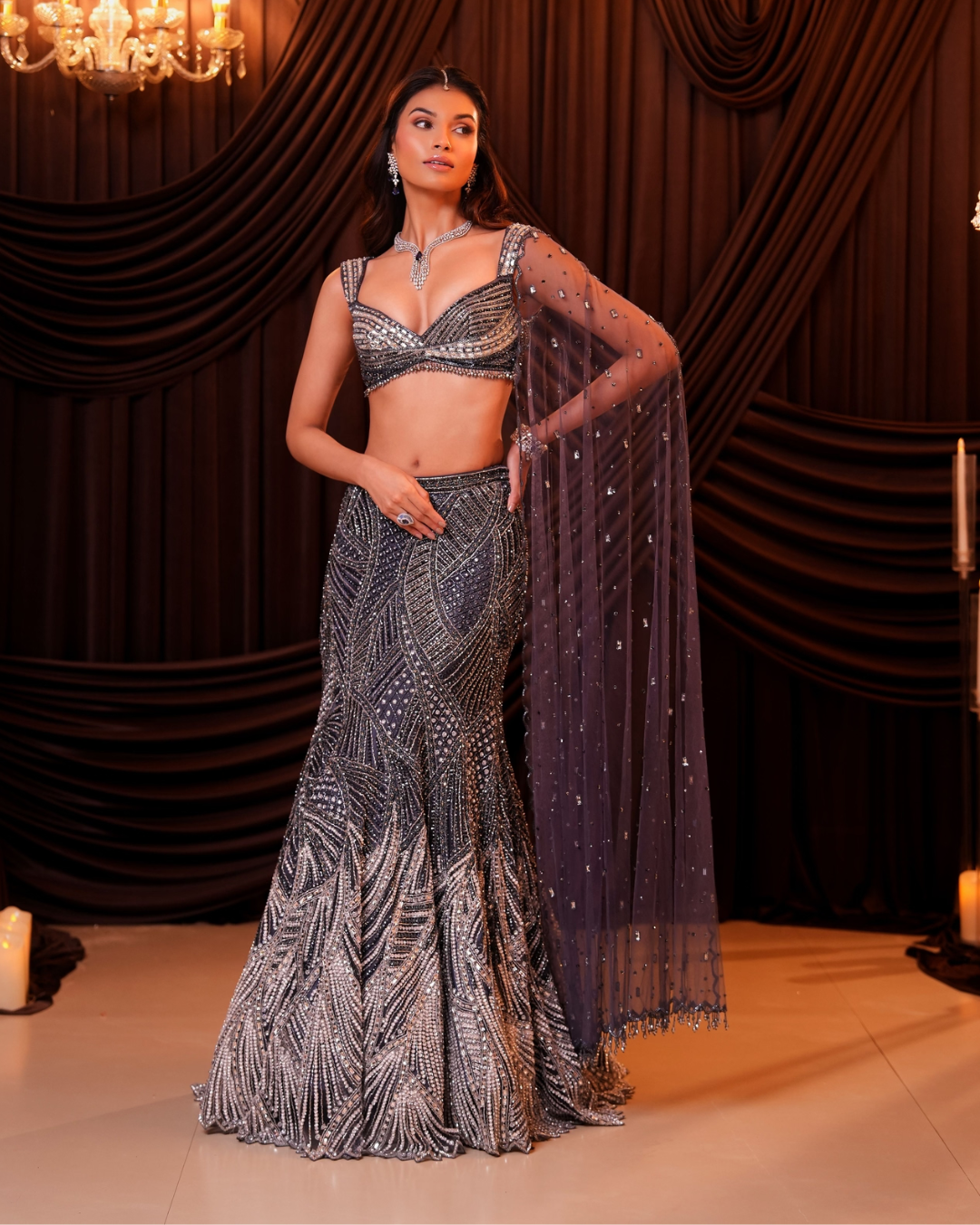 Isa by Dolly Wahal - Nyra Ombre Fishcut Lehenga From Ittara