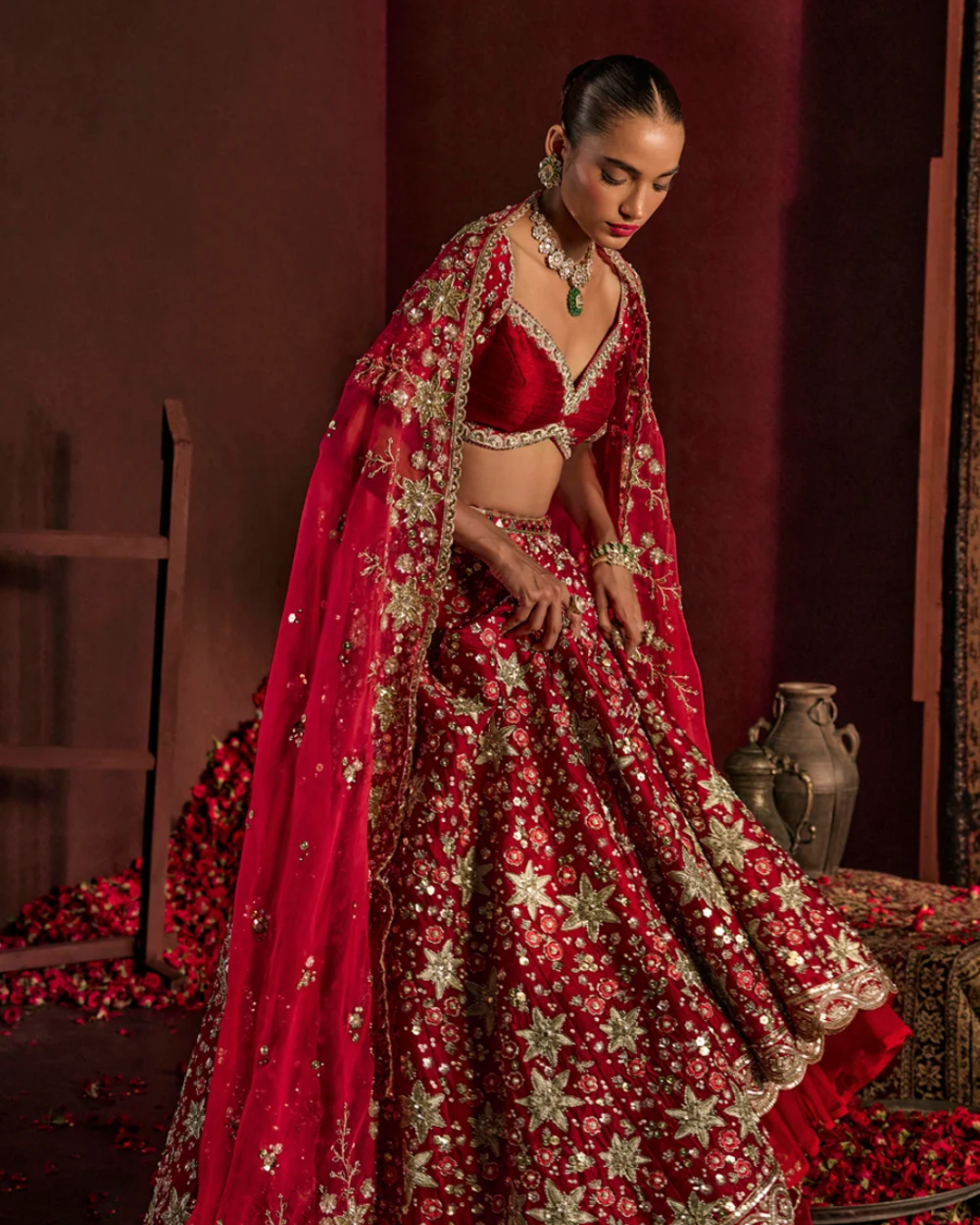 Prevasu - Red Munira Bridal Lehenga Set From Raabta