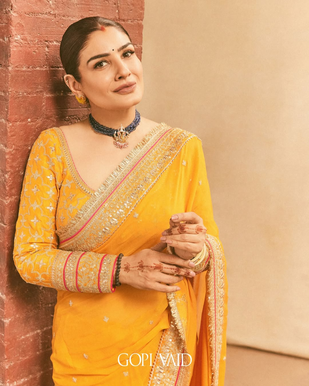 Gopi Vaid - Raveena Tandon in Dilruba Saree Set From Nizaam