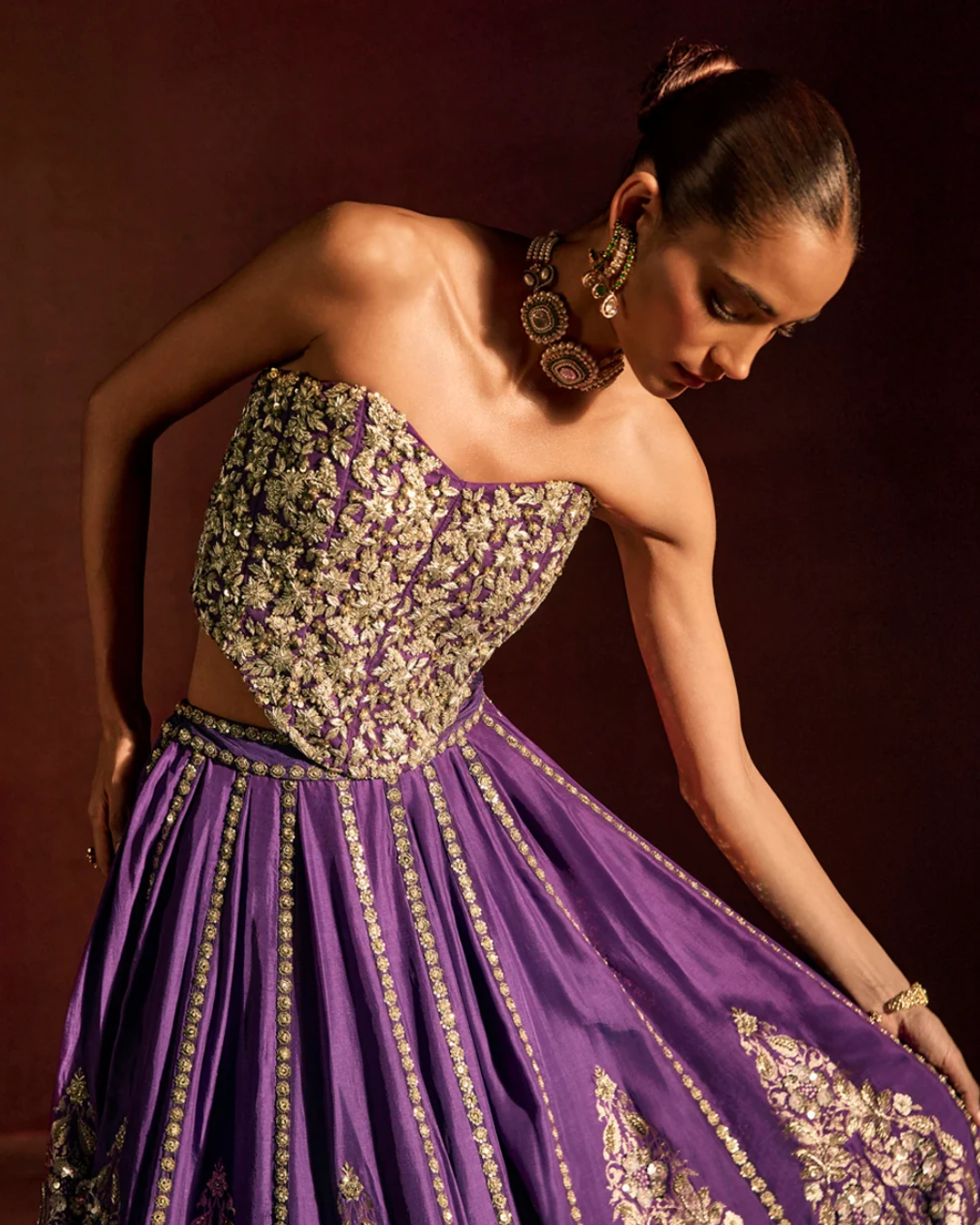 Prevasu - Purple Corset Lehenga Set From Raabta