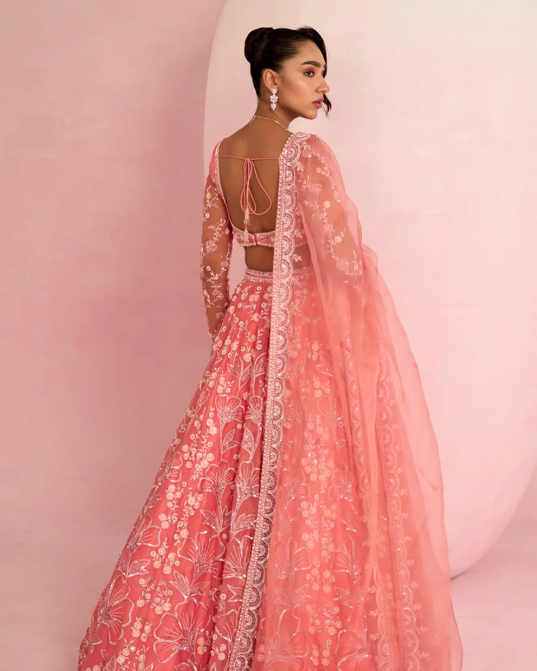 Prevasu - Peach Lehenga Set From Solene