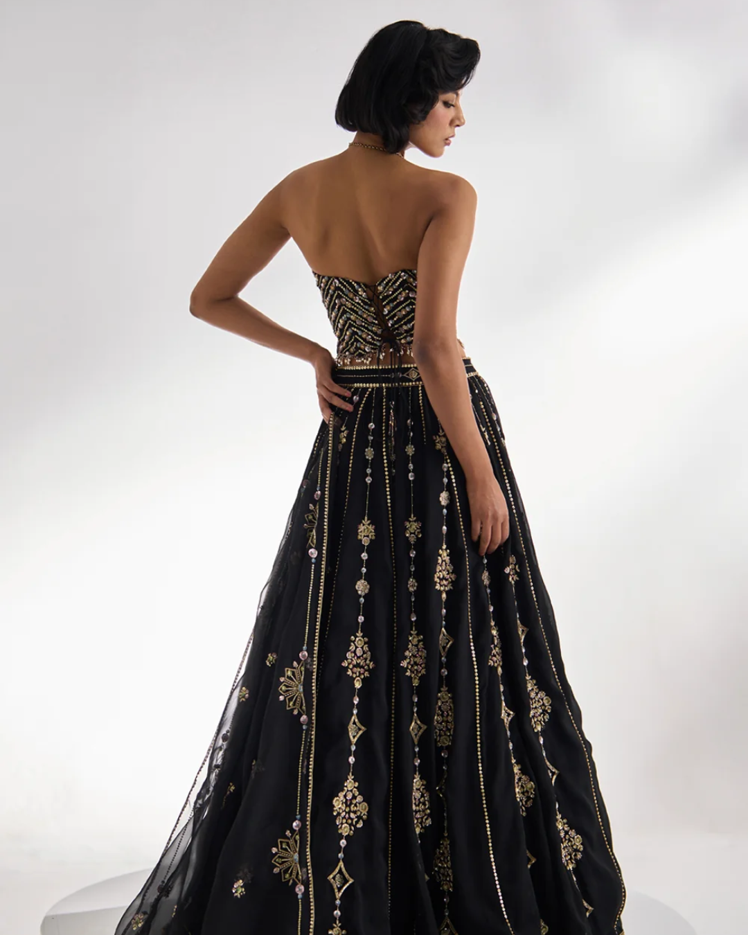 Prevasu - Black Corset Lehenga From Silsila
