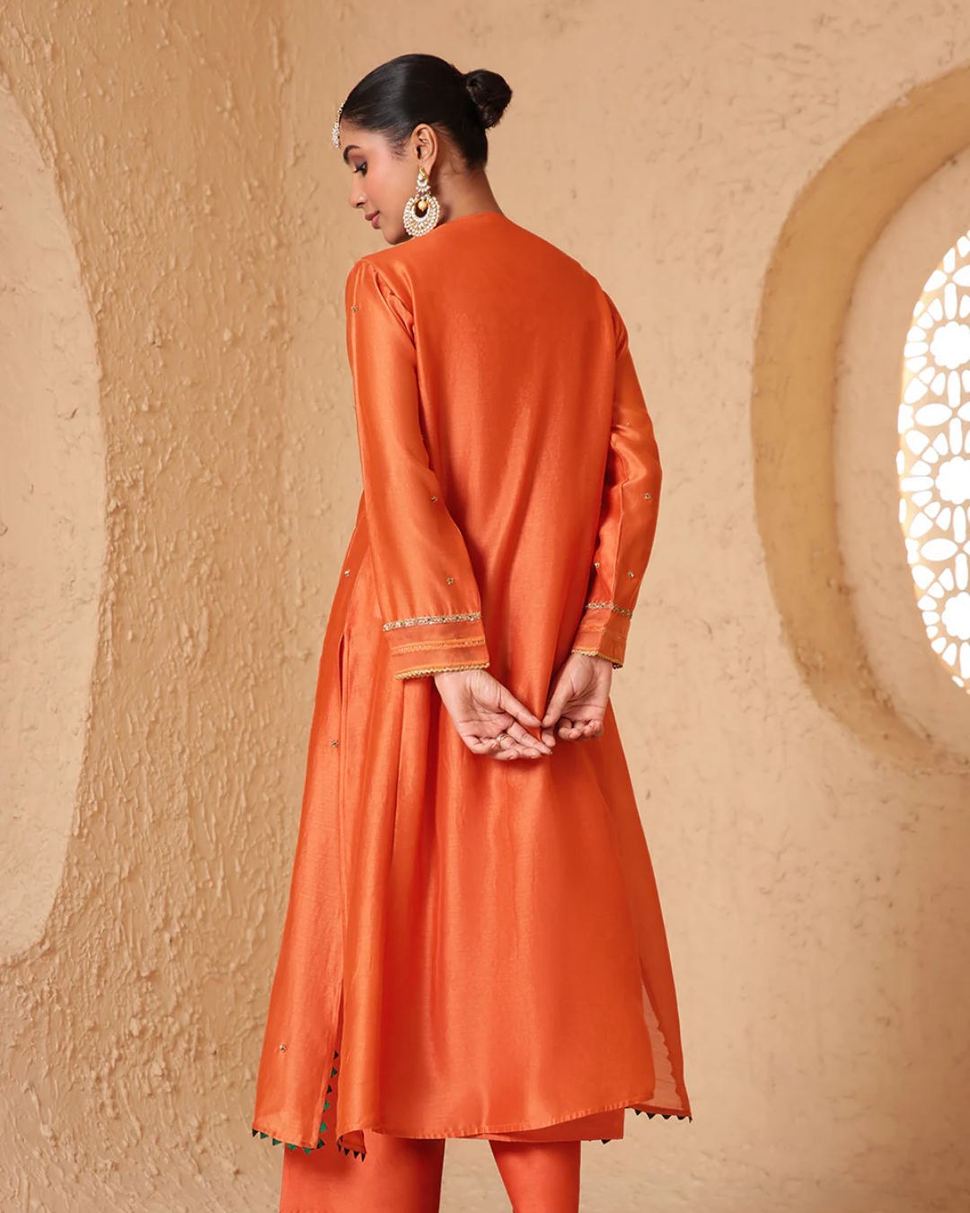 Niti Bothra - Mehrang Orange Frockstyle Kurta Set