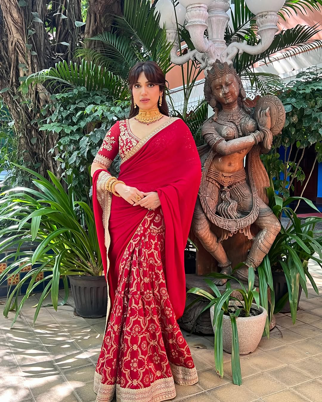Gopi Vaid - Bhumi Pednekar in Ruqqayah Saree Set From Nizaam