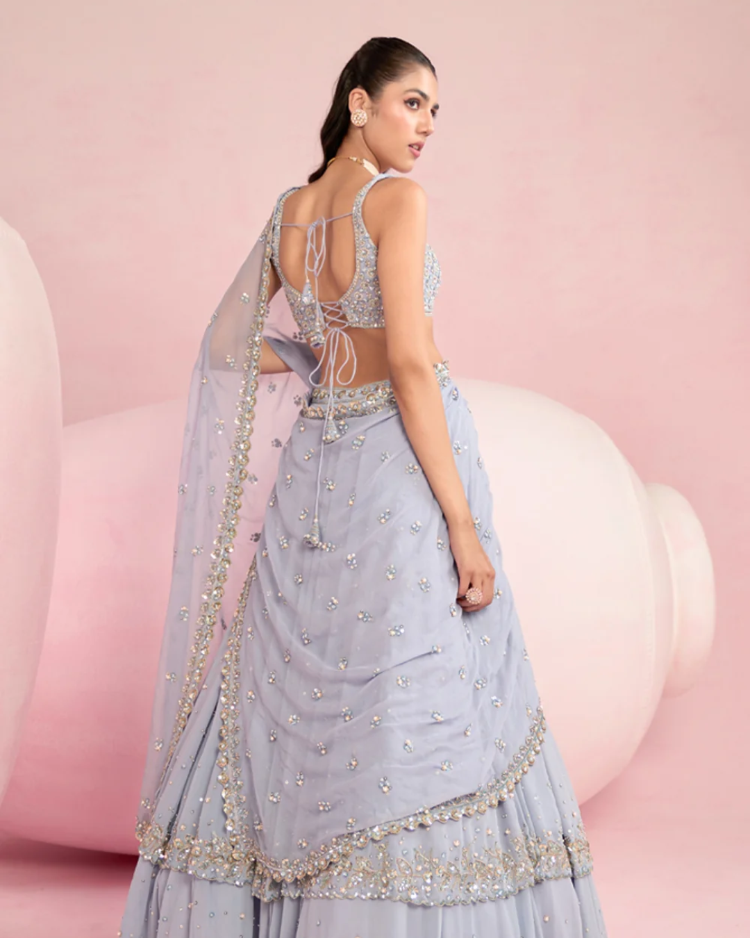 Prevasu - Blue Lehenga Set From Solene