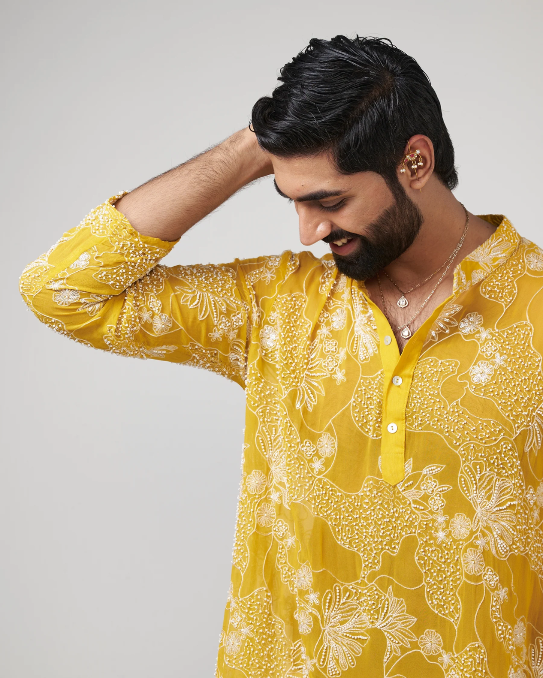 Rishi and Vibhuti - Amber Aura Kurta From Gulon Ke Rang