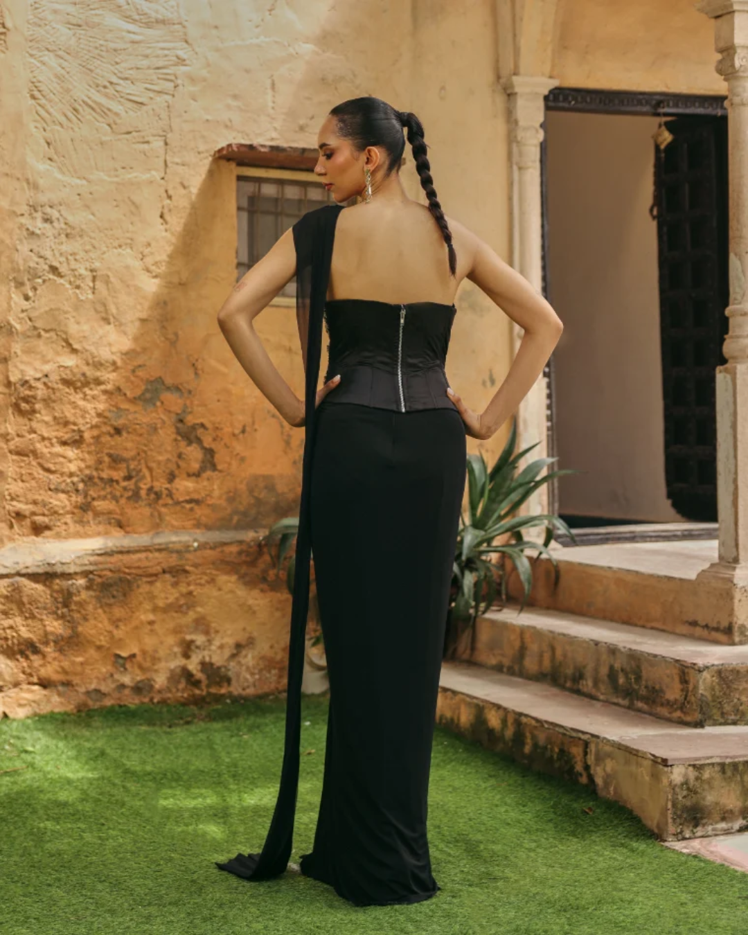 Label Moni K - Misha Drape Saree From Naqsh