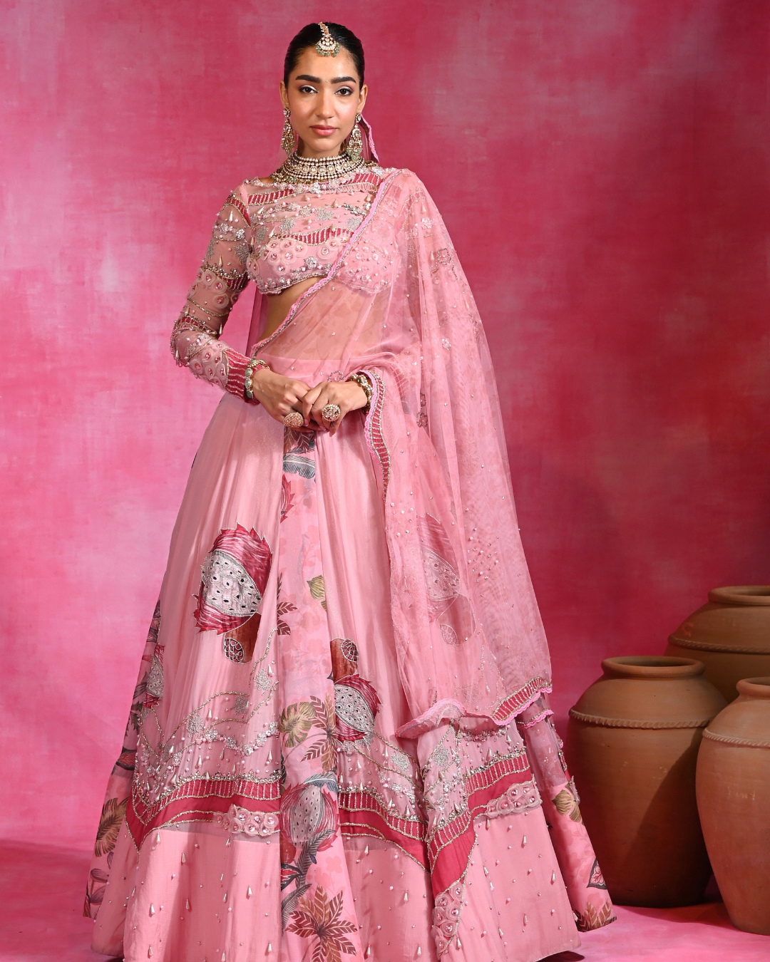 Rishi and Vibhuti - Gulabi Maharani Lehenga From Ek Main Aur Ek Tu