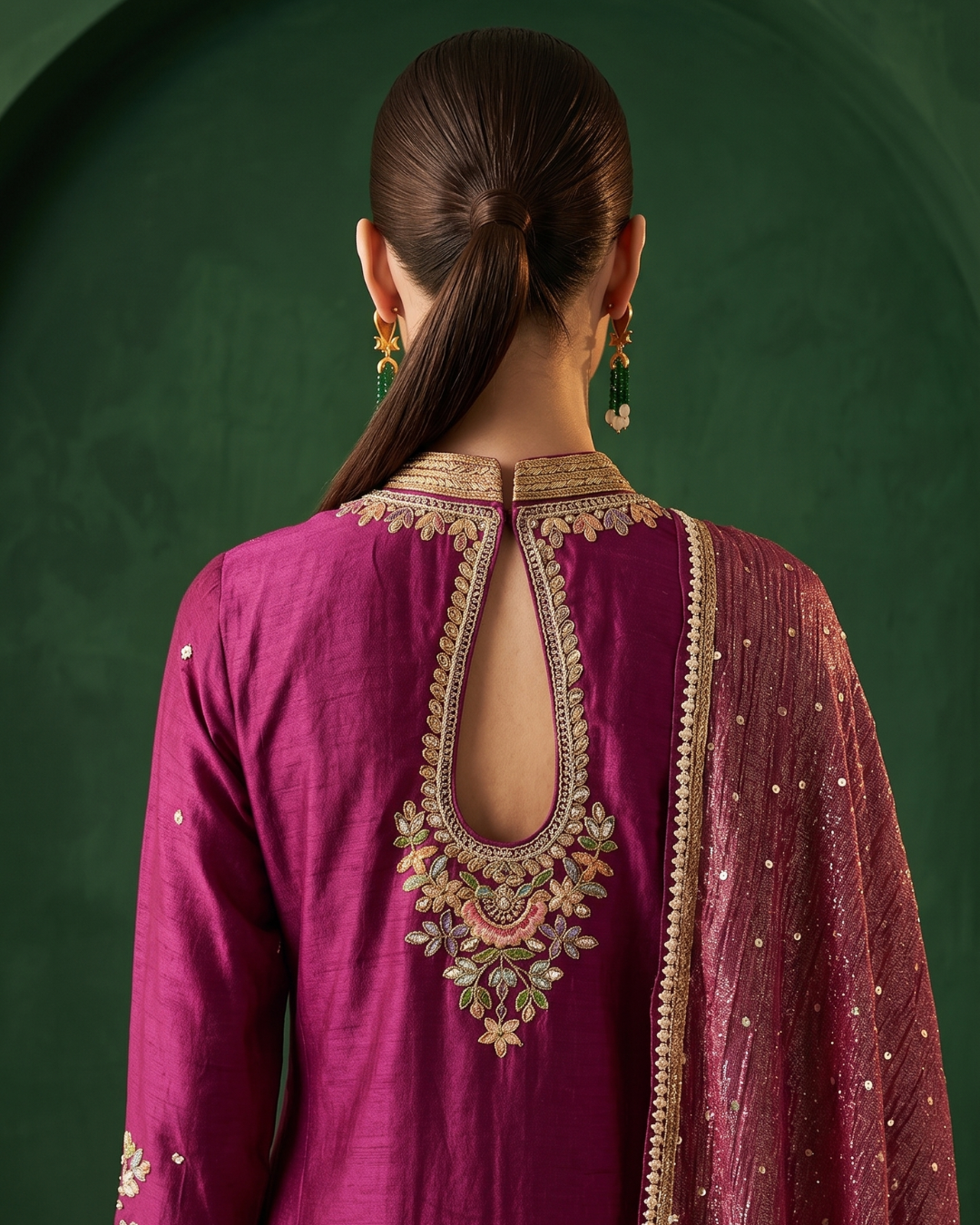 Basanti Kapde Aur Koffee - Imperial Plum Embroidered Sharara Set From Suits & Shararas