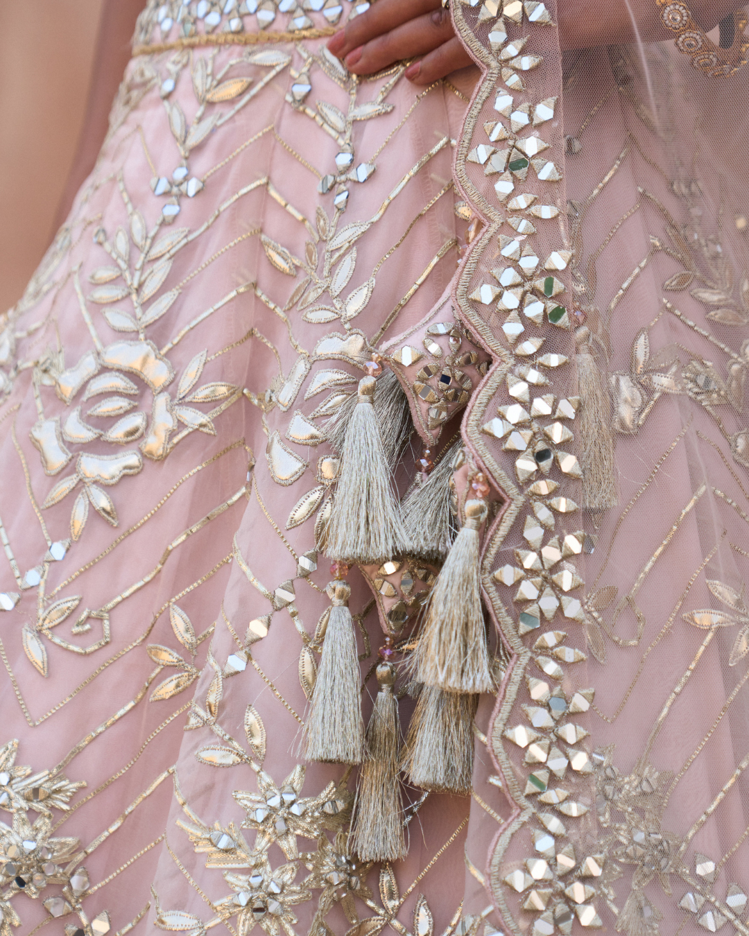 Angad Singh - NAAZNEEN — Peach Organza Lehenga Set From Zariya