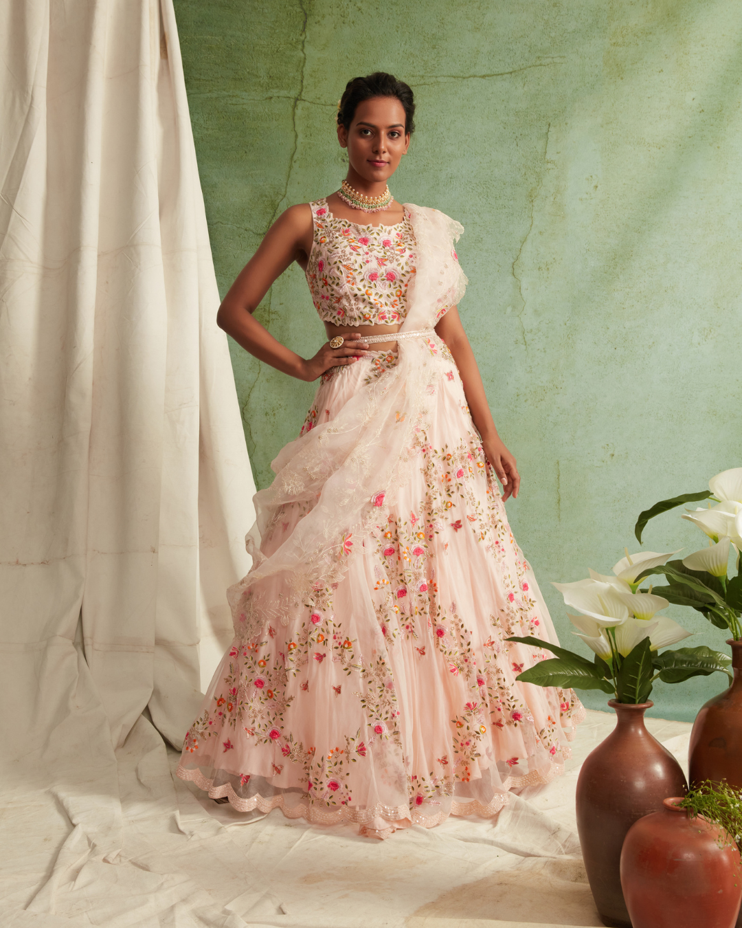 Priyanka Jain - Organza Lehenga With Bustier And Dupatta And A Belt To Style From Love Of Tomorrow