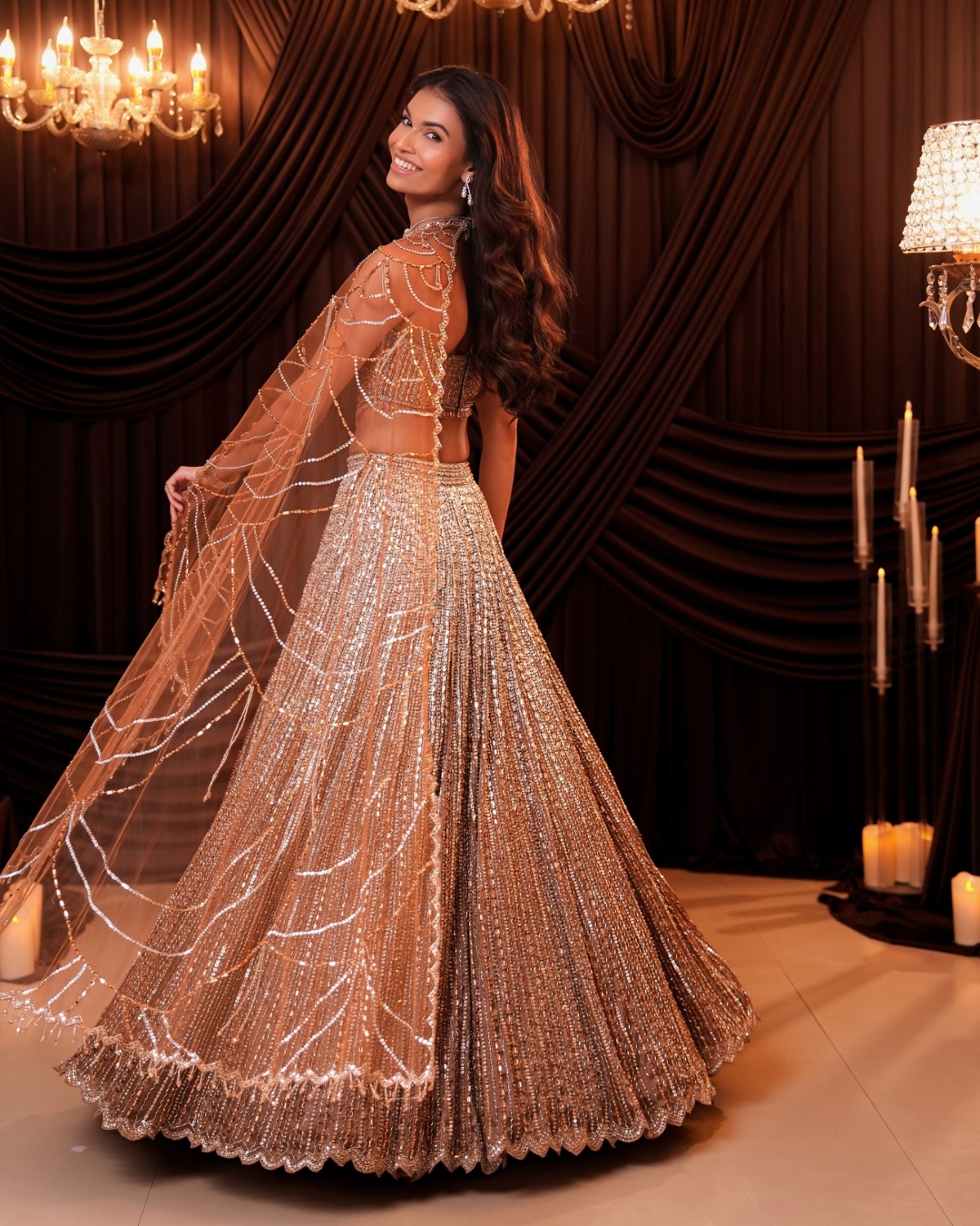 Isa by Dolly Wahal - Alina Tissue Lehenga From Ittara
