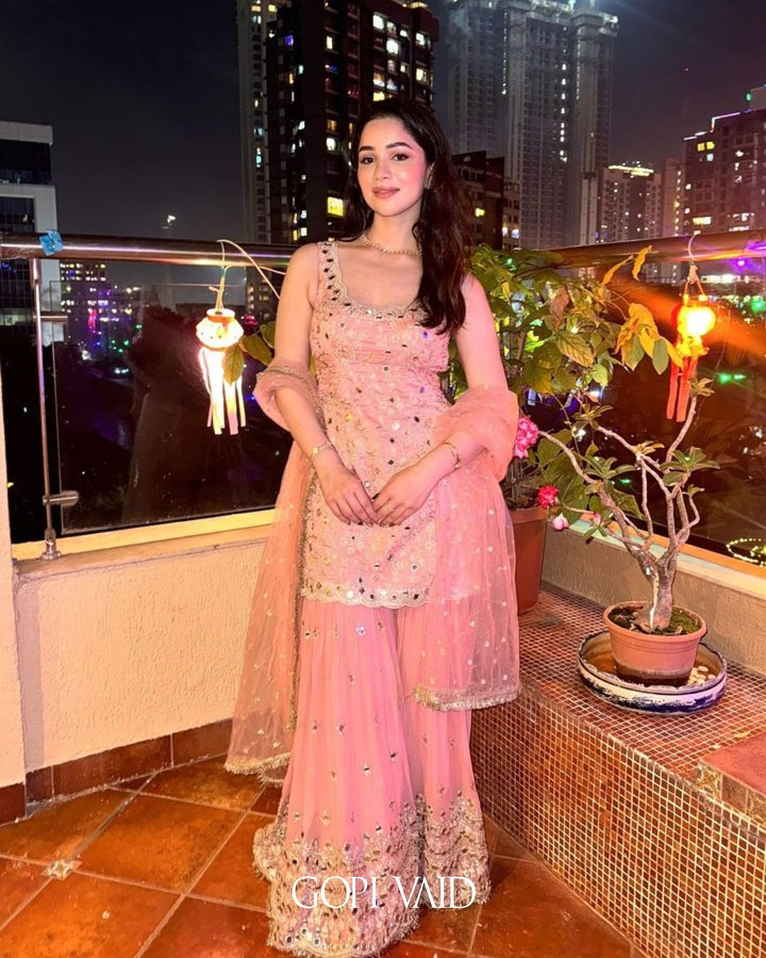 Gopi Vaid - Sara Tendulkar in Soneera Sharara Set From Jhilmil