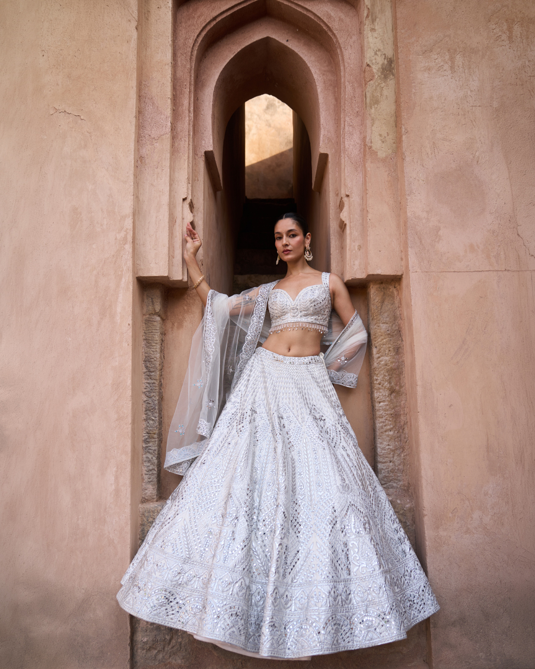 Angad Singh - CHAANDNI — Ivory Raw Silk Lehenga Set From Zariya