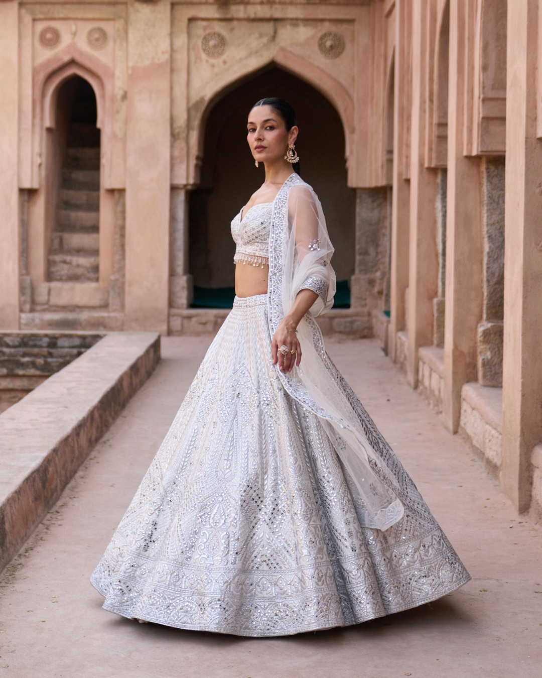 Angad Singh - CHAANDNI — Ivory Raw Silk Lehenga Set From Zariya