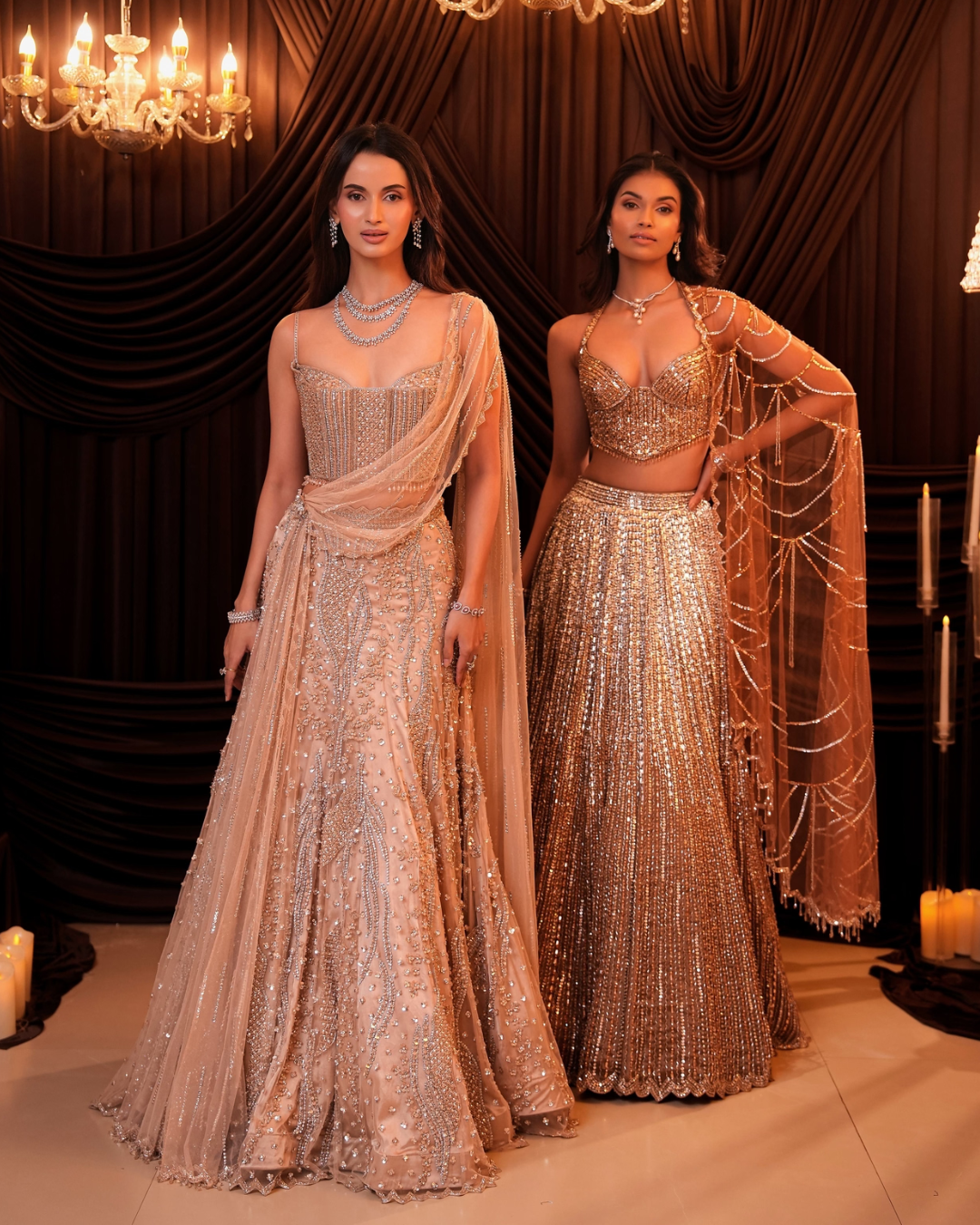Isa by Dolly Wahal - Alina Tissue Lehenga From Ittara
