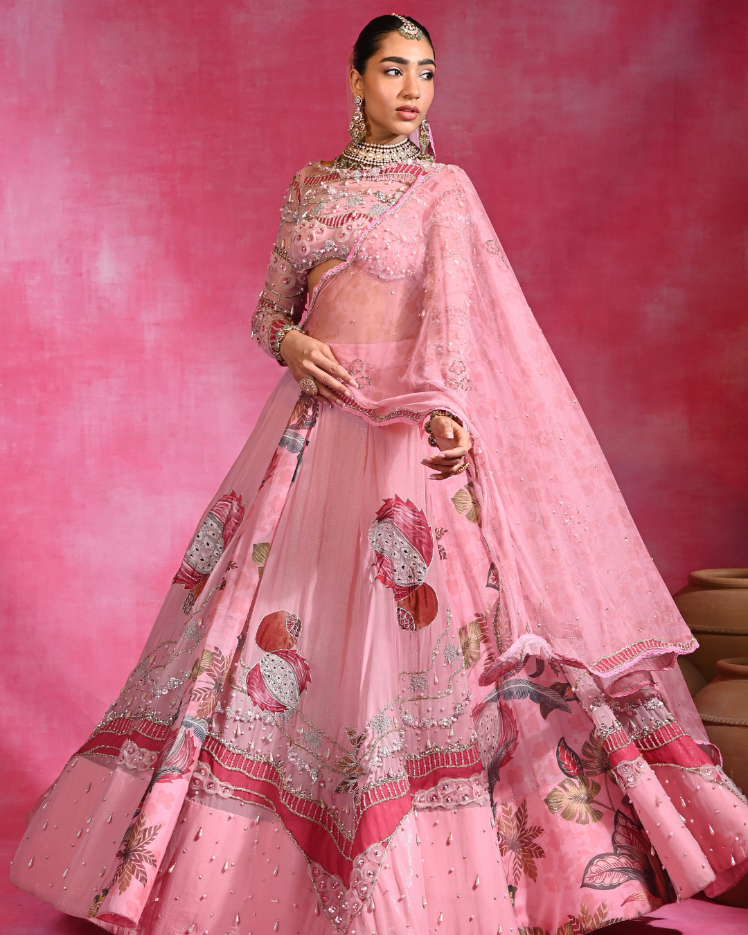 Rishi and Vibhuti - Gulabi Maharani Lehenga From Ek Main Aur Ek Tu