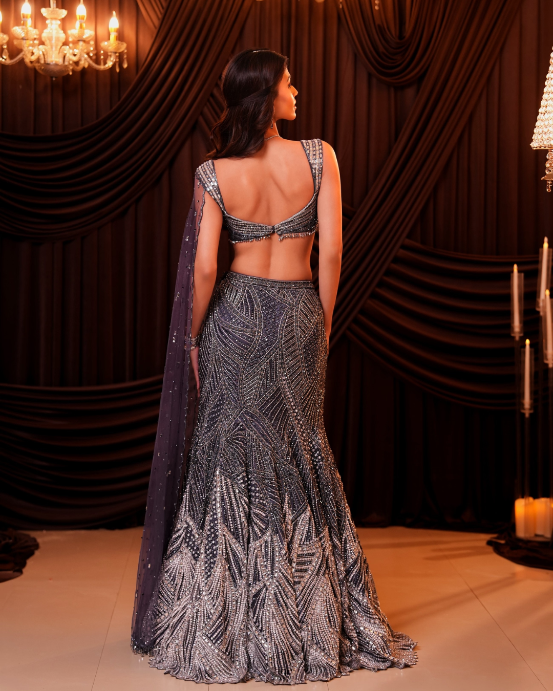 Isa by Dolly Wahal - Nyra Ombre Fishcut Lehenga From Ittara